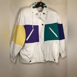 Vintage Mulberry Street Womens 80s Lined Wind Breaker Jacket Size Small